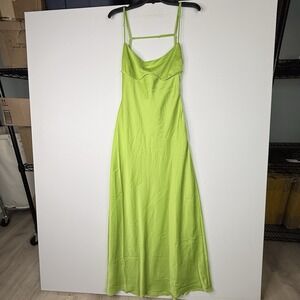Thirty Thirty Slip Dress Bright Green Large  NWT
